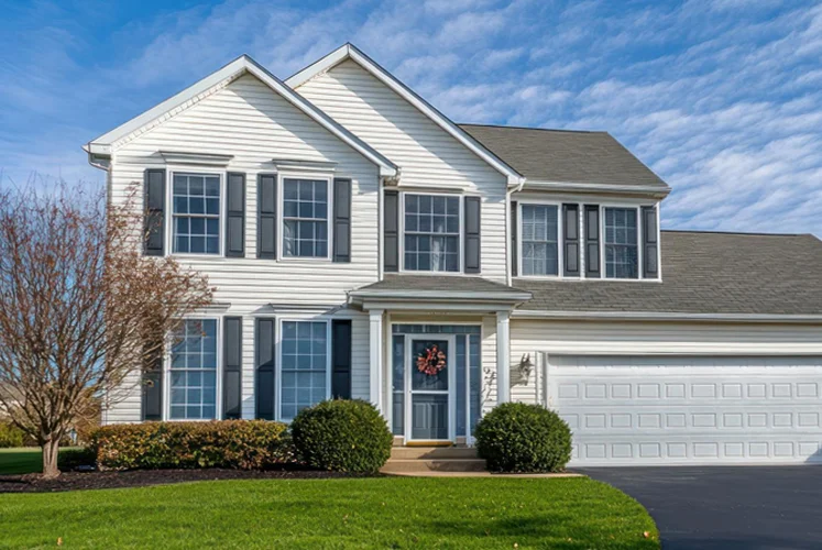 A newly painted home exterior